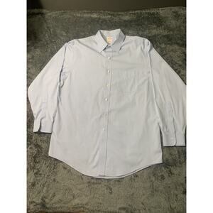 Brooks Brothers Dress Shirt Mens 16.5 34 Light Blue Regular Fit Non Iron Supima